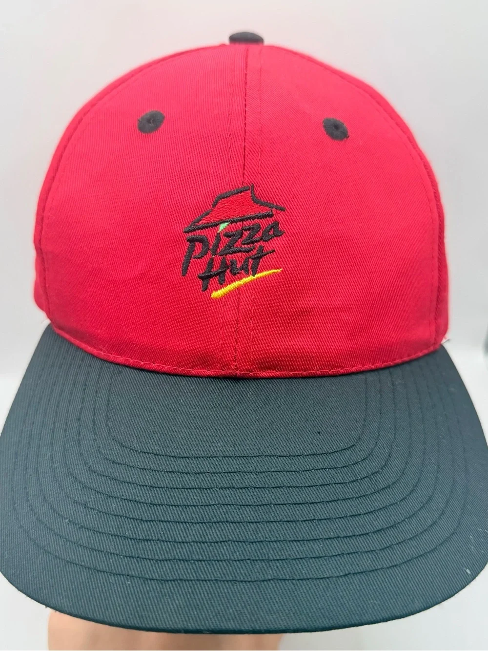Pizza Hut Hat Red Black Brim Adjustable Uniform Cap